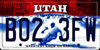 UT license plate B023FW