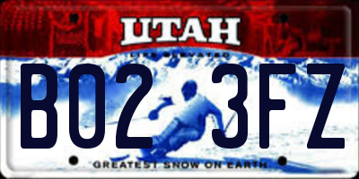 UT license plate B023FZ