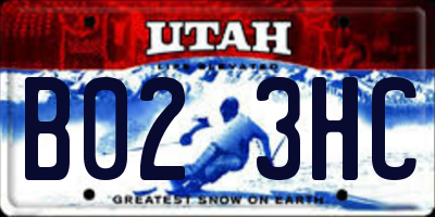 UT license plate B023HC