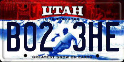 UT license plate B023HE