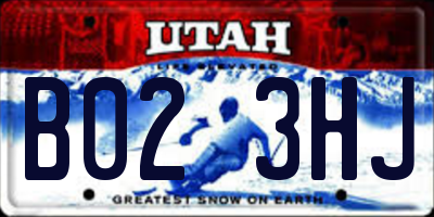 UT license plate B023HJ