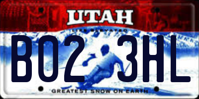 UT license plate B023HL