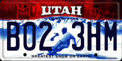 UT license plate B023HM