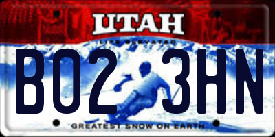 UT license plate B023HN