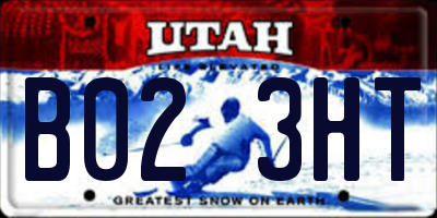 UT license plate B023HT