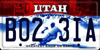 UT license plate B023IA