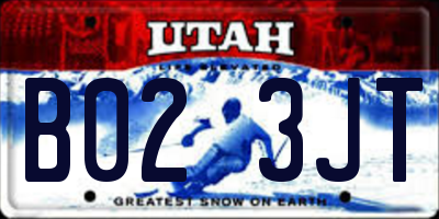 UT license plate B023JT