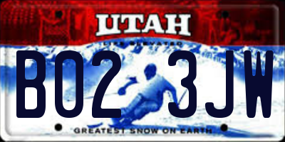 UT license plate B023JW