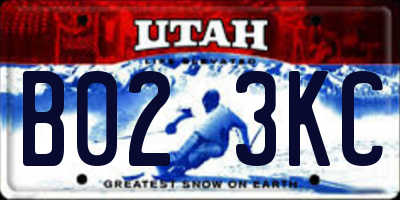 UT license plate B023KC