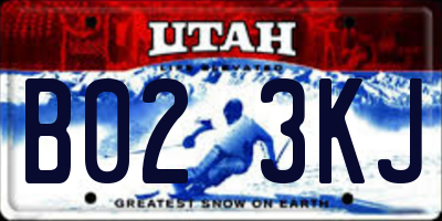 UT license plate B023KJ