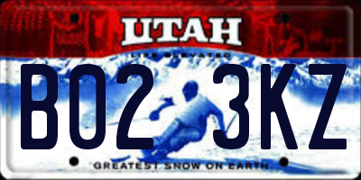 UT license plate B023KZ