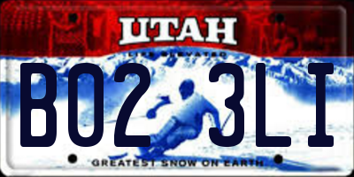 UT license plate B023LI