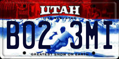 UT license plate B023MI