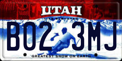UT license plate B023MJ