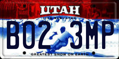 UT license plate B023MP