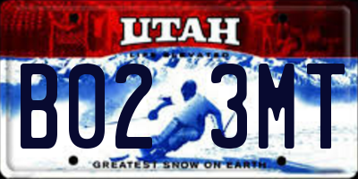 UT license plate B023MT