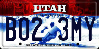 UT license plate B023MY