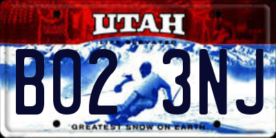 UT license plate B023NJ