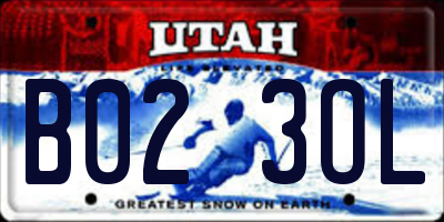 UT license plate B023OL