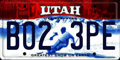 UT license plate B023PE