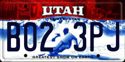 UT license plate B023PJ