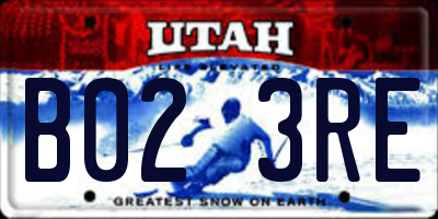 UT license plate B023RE