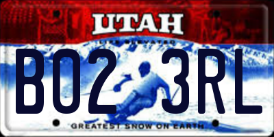 UT license plate B023RL