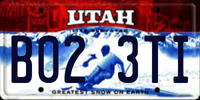 UT license plate B023TI