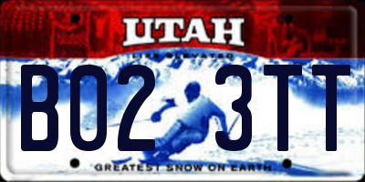UT license plate B023TT