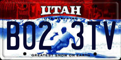UT license plate B023TV