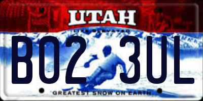 UT license plate B023UL