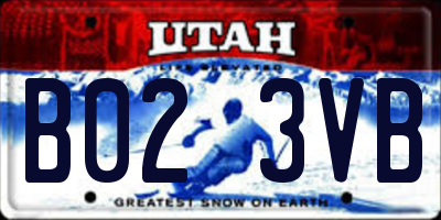 UT license plate B023VB