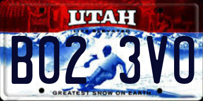 UT license plate B023VO