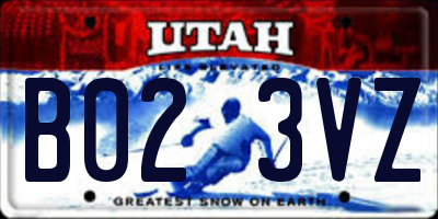 UT license plate B023VZ