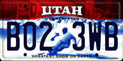 UT license plate B023WB