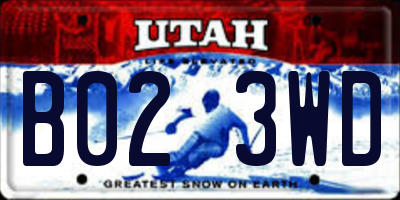 UT license plate B023WD