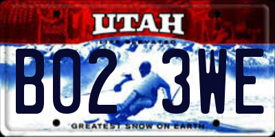 UT license plate B023WE