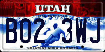 UT license plate B023WJ