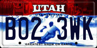 UT license plate B023WK