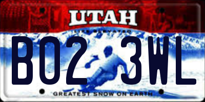 UT license plate B023WL