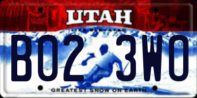 UT license plate B023WO