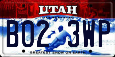 UT license plate B023WP