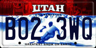 UT license plate B023WQ