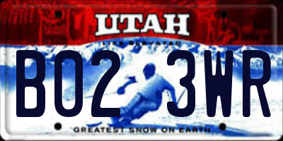UT license plate B023WR