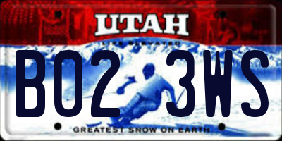 UT license plate B023WS