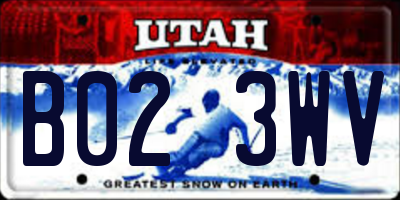 UT license plate B023WV