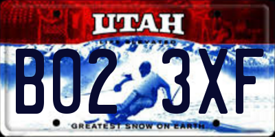 UT license plate B023XF