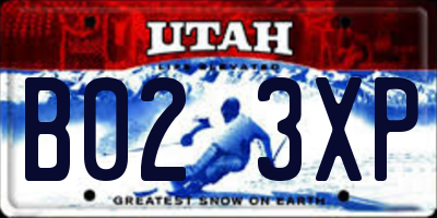 UT license plate B023XP