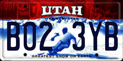 UT license plate B023YB