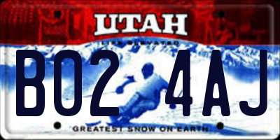 UT license plate B024AJ